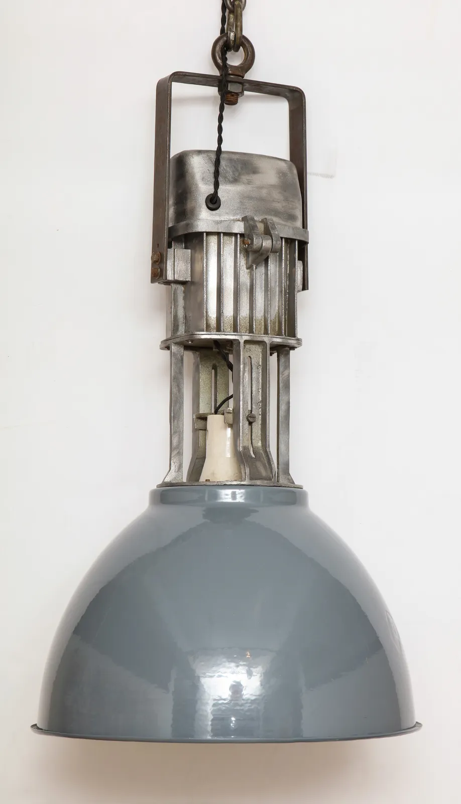 Vintage Industrial Enamel Shade Hanging Light