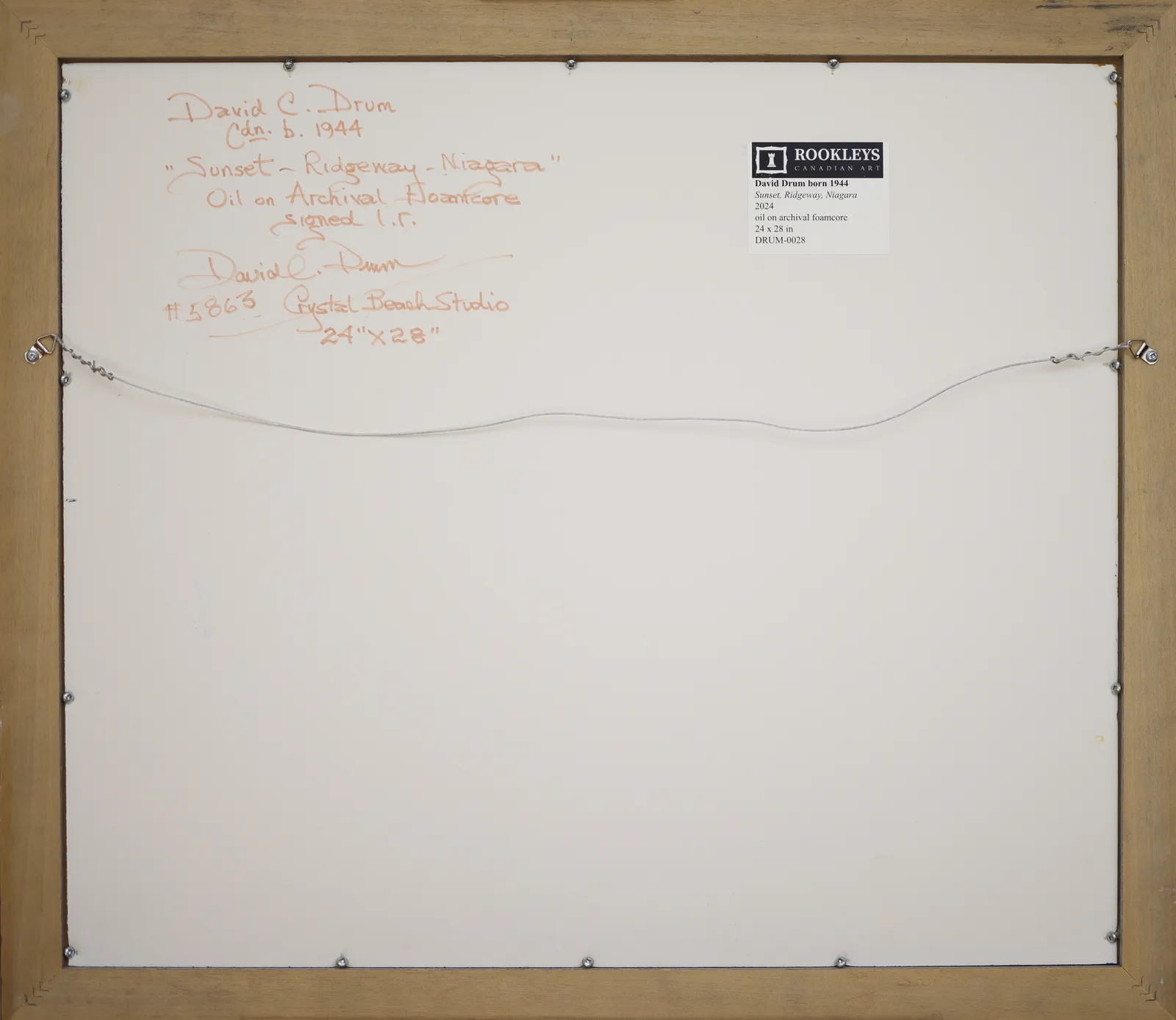 David Drum, Sunset, Ridgeway, Niagara, 2024