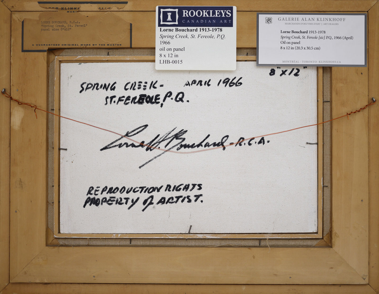 Lorne Bouchard, Spring Creek, St. Fereole, P.Q., 1966