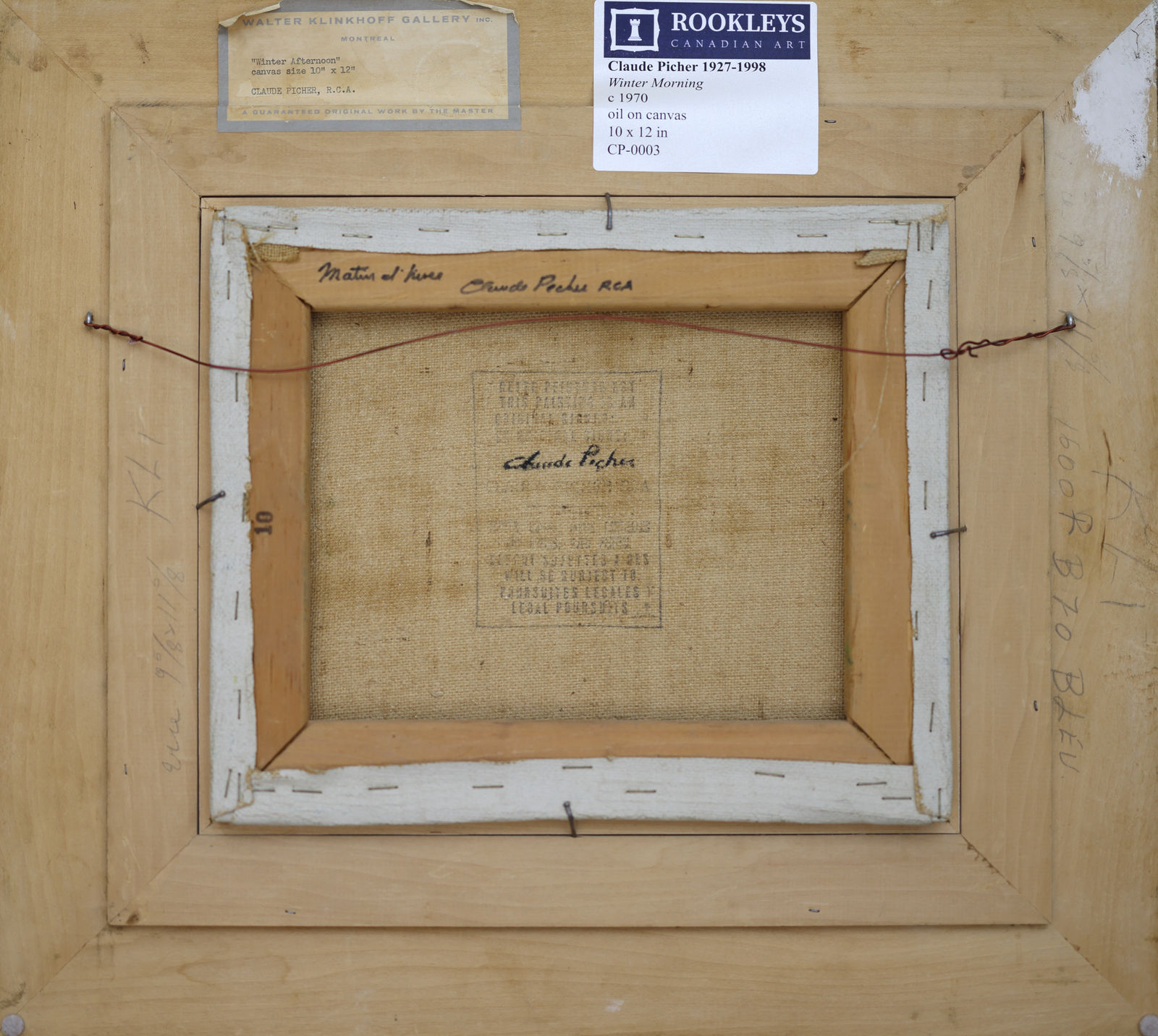 Claude Picher, Winter Morning, c 1970