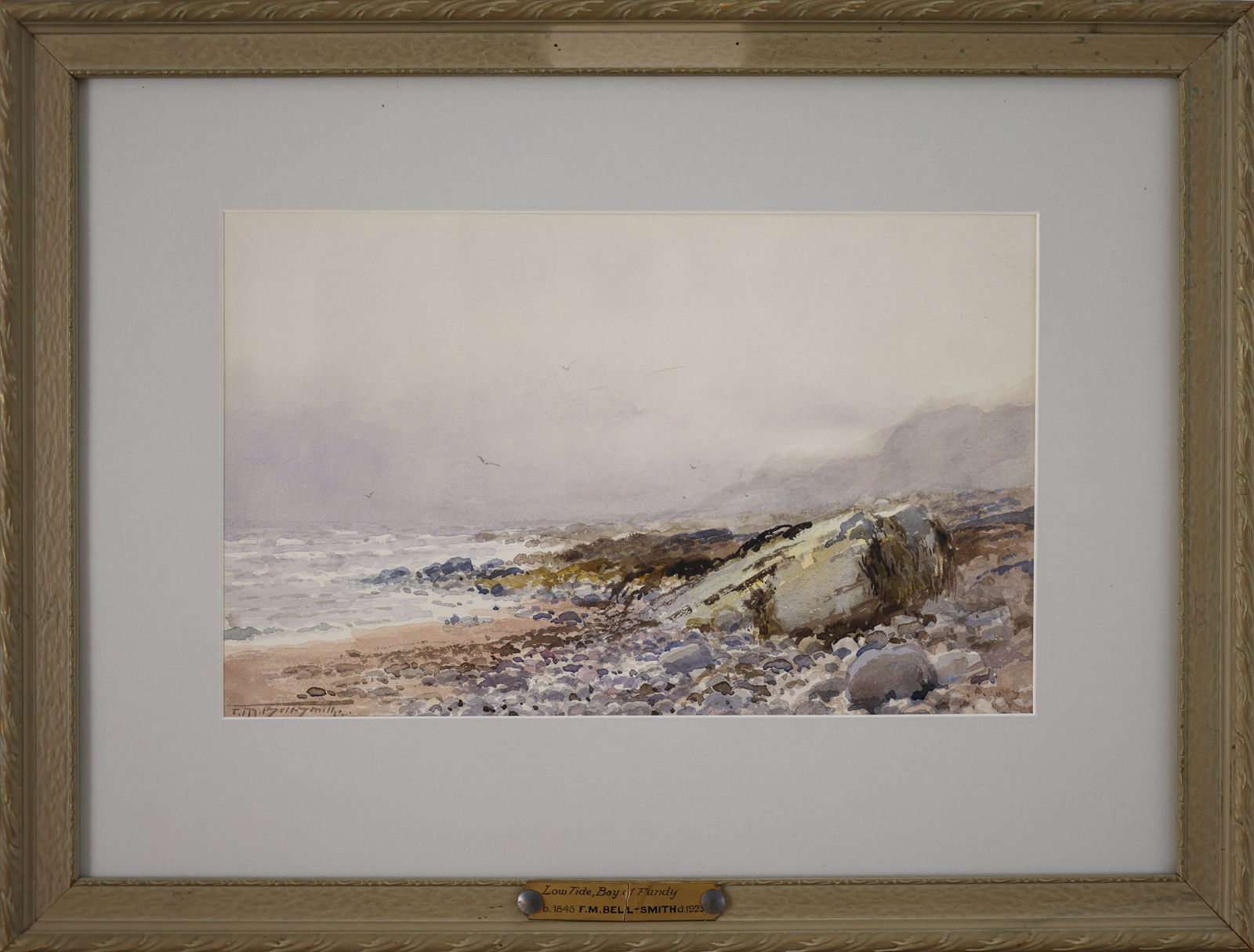 Framed Frederic Marlett Bell-Smith Low Tide Bay of Fundy painting
