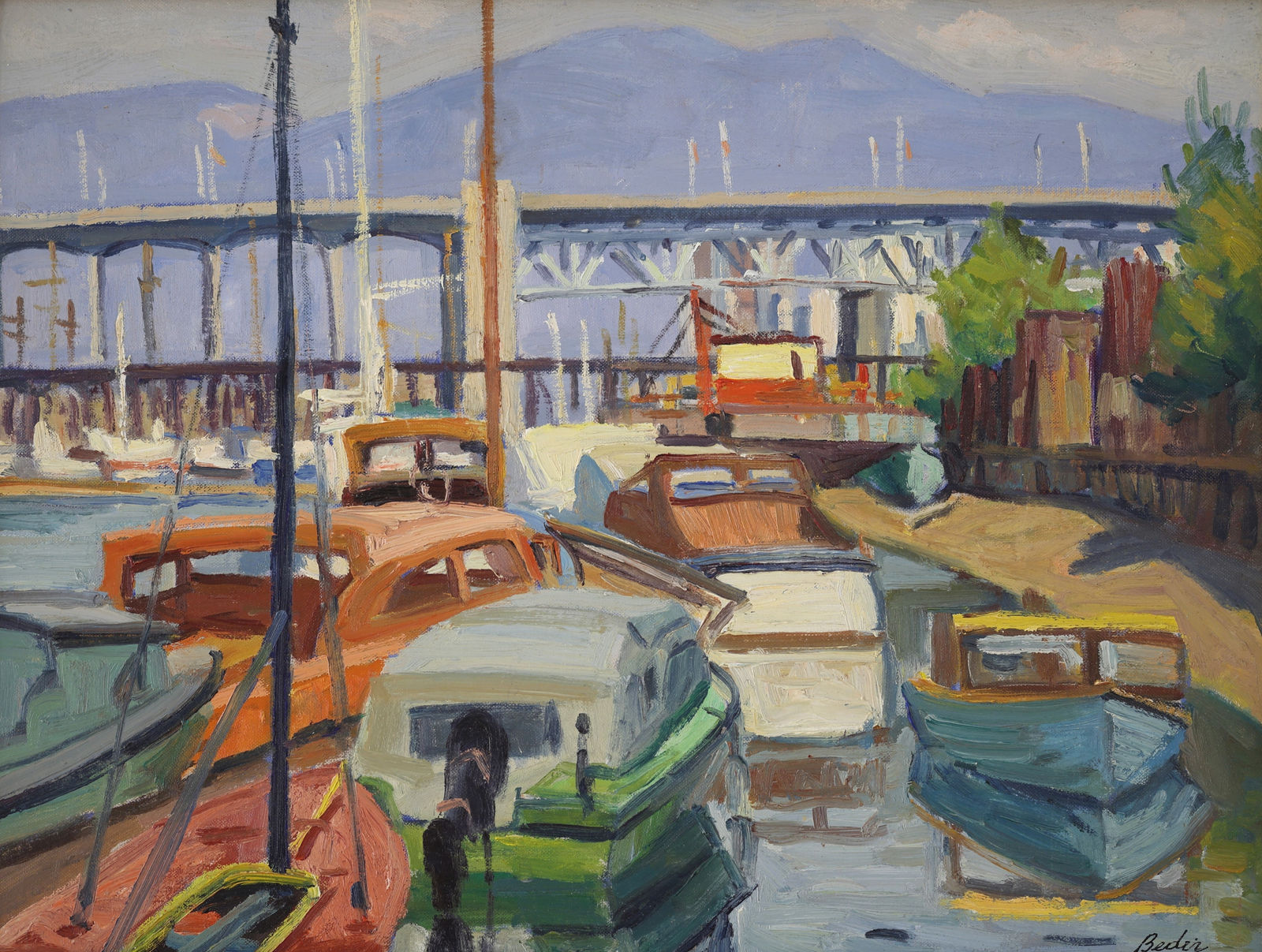 Jack Beder, Boat Cluster, False Creek, Vancouver, 1970