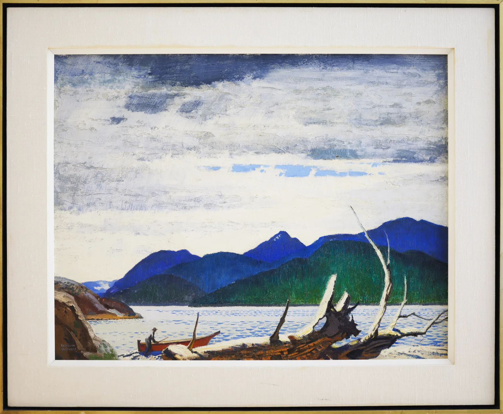 Franklin Arbuckle, Driftwood and Red Canoe, c 1940