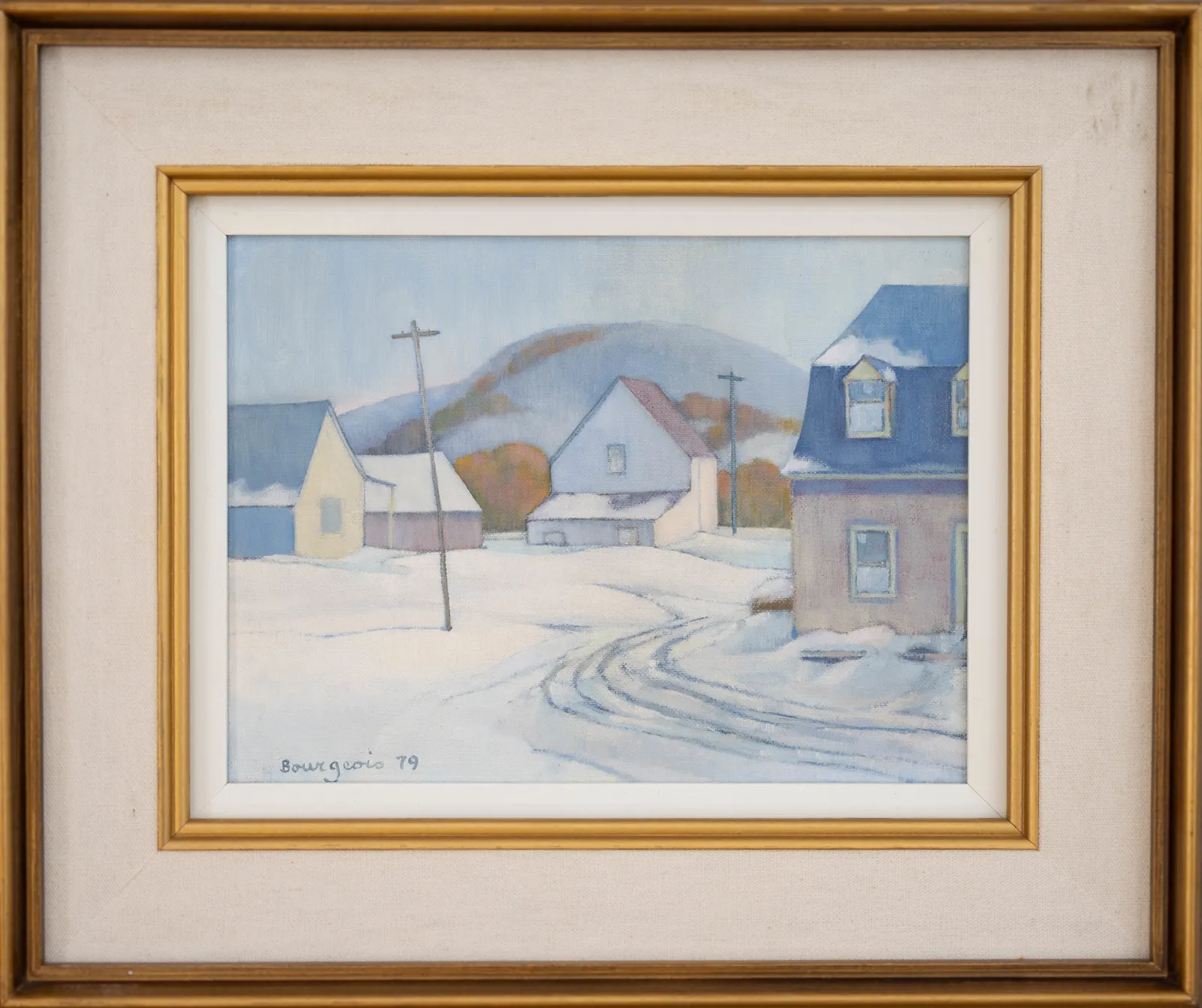 Framed Denis Bourgeois Deep in Winter Painting