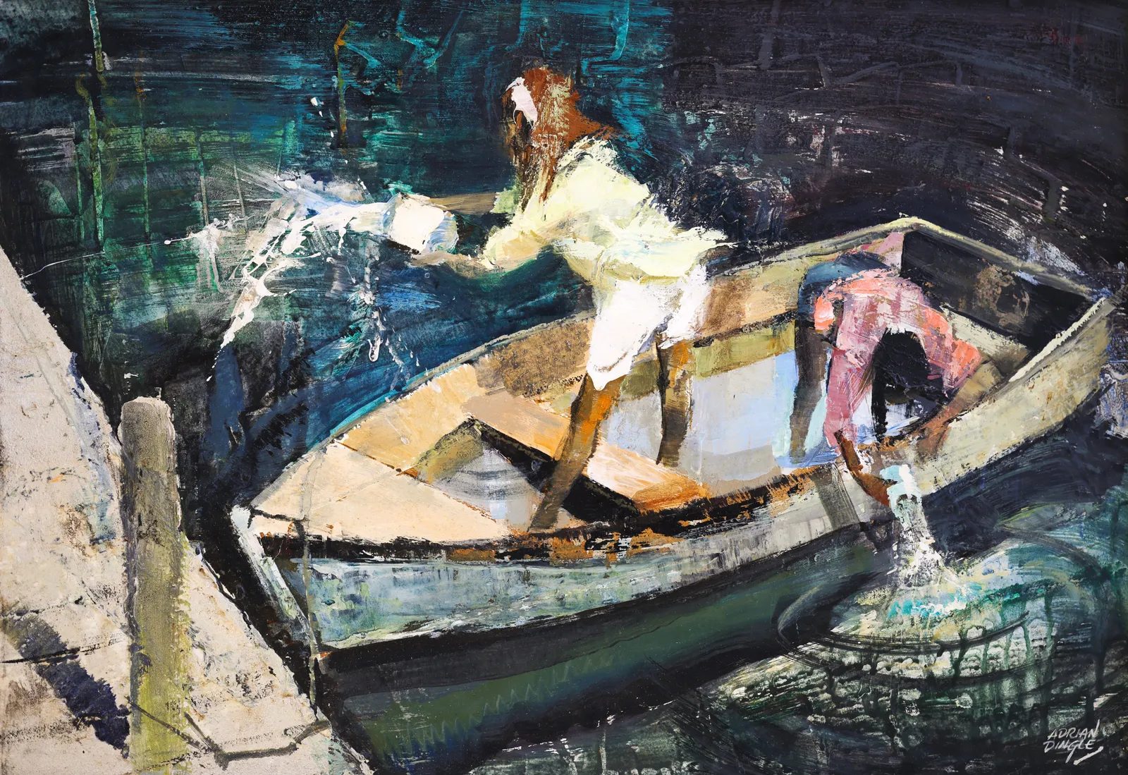 Adrian Dingle, Bailing the Boat, c 1965