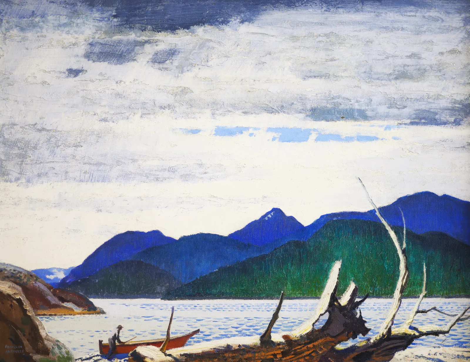 Franklin Arbuckle, Driftwood and Red Canoe, c 1940