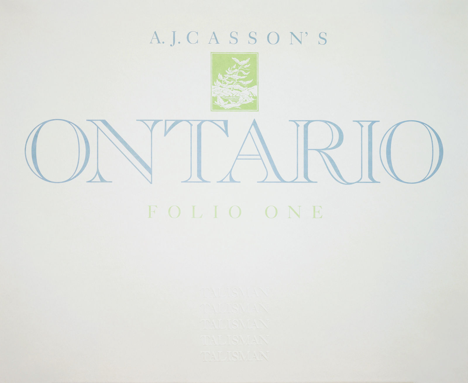 A.J. Casson, Ontario, Folio One