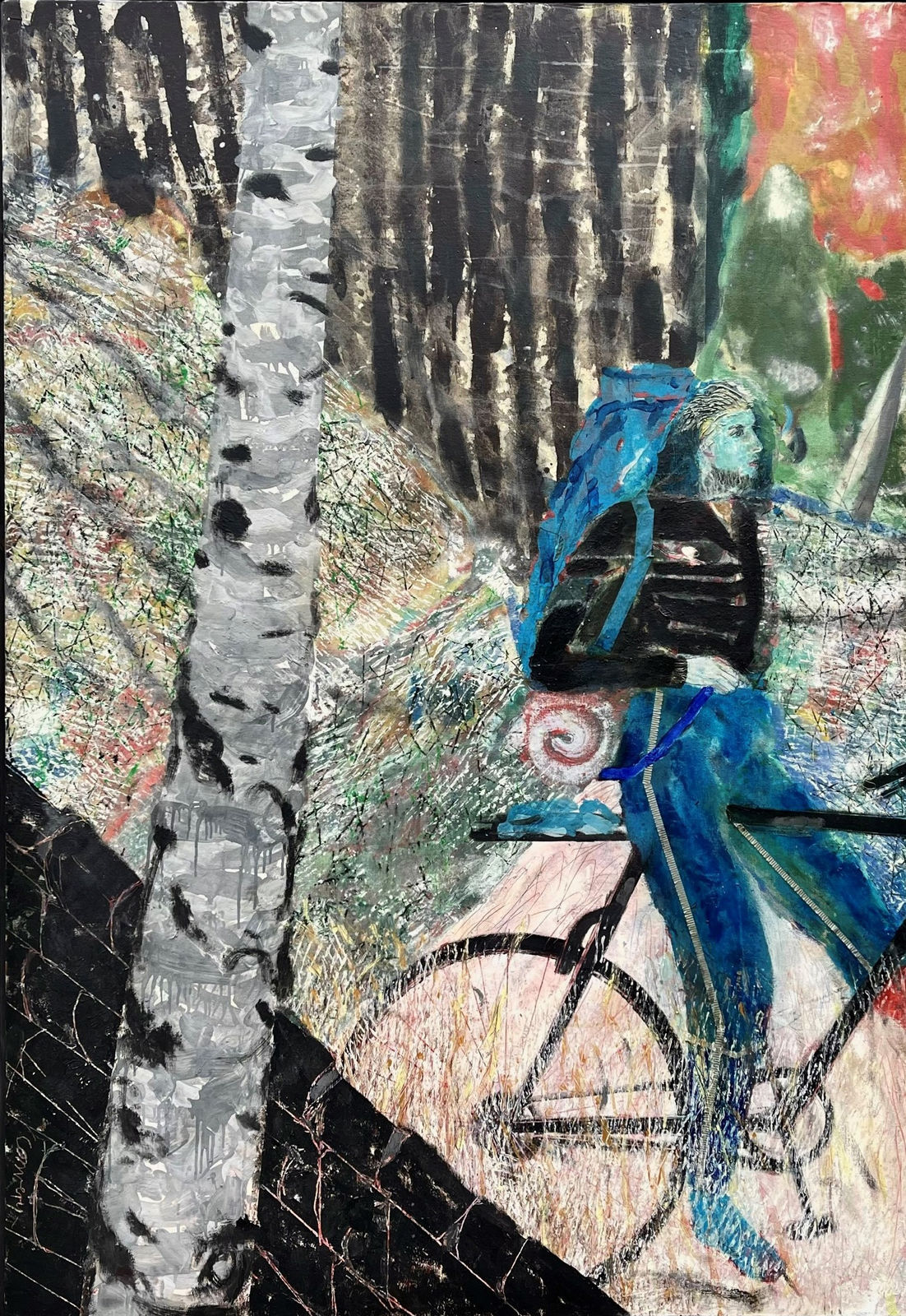 Francis Convery RSA, Freewheeling (Deeside Cycle Path)