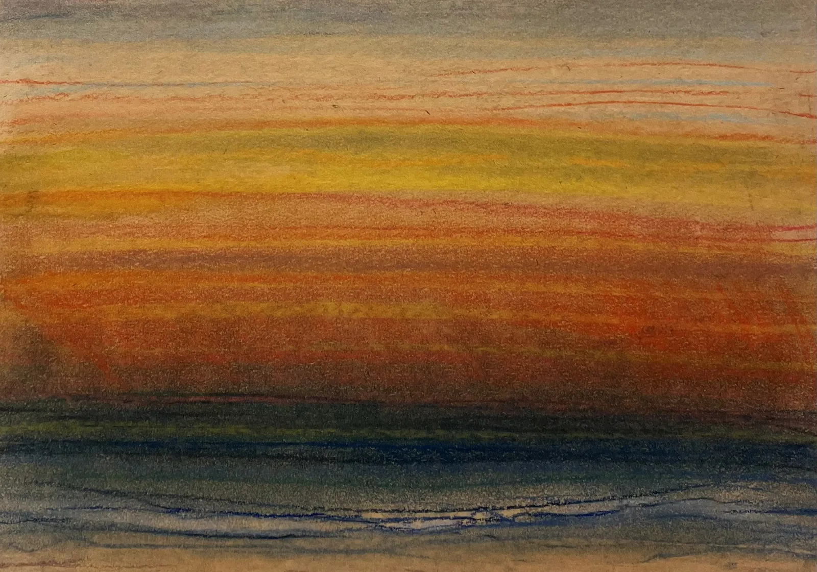 John Houston RSA, Untitled (Orange Sunset over Water)