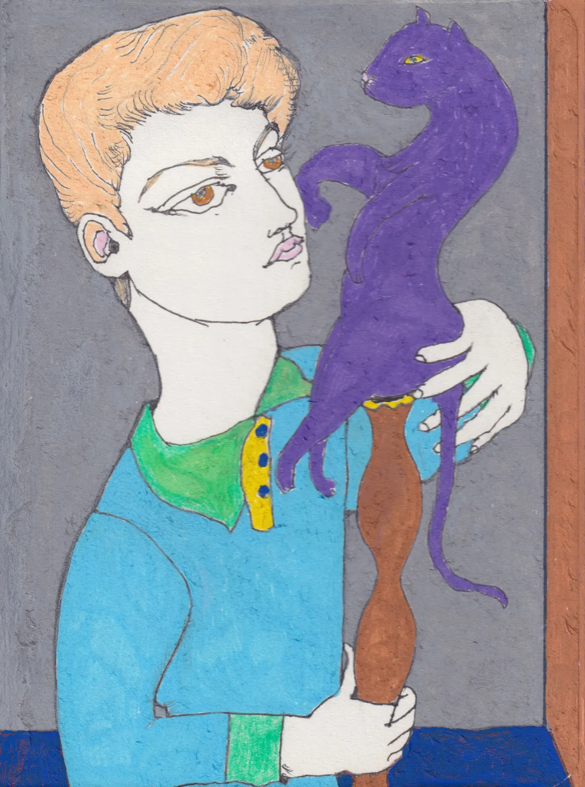 Adrian Wiszniewski RSA, Making a Violin (from a candlestick and a scabby cat), 2020