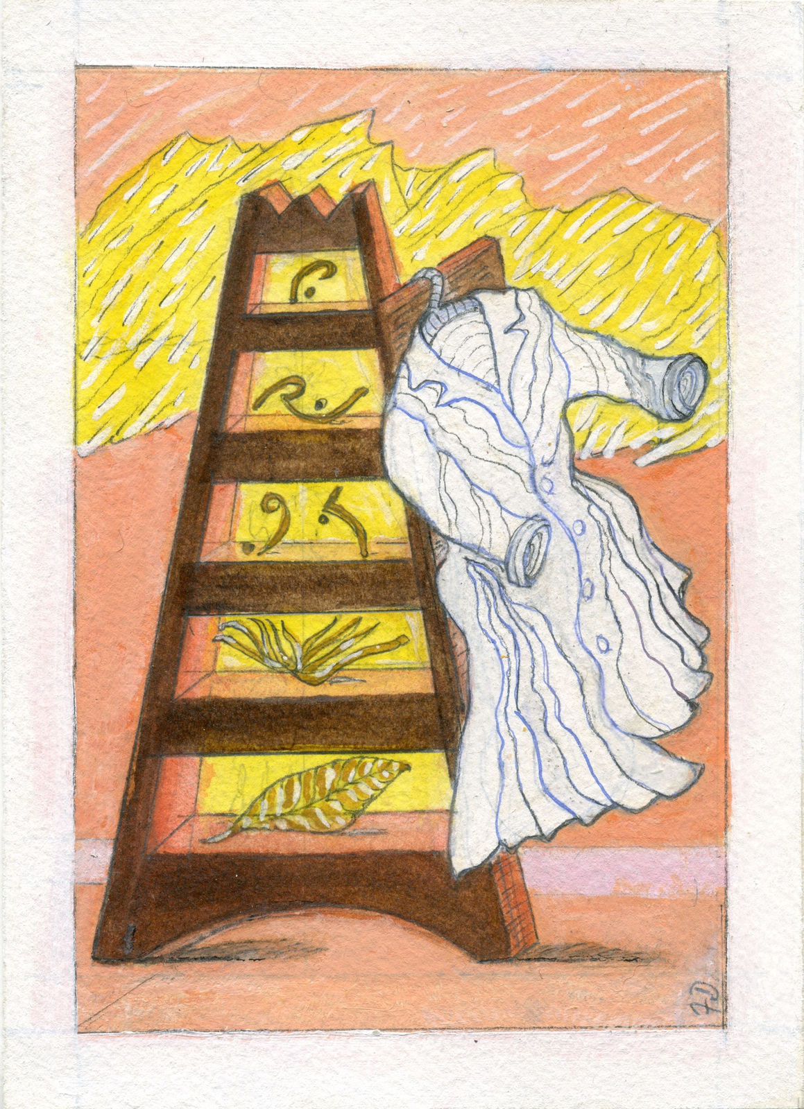 Fiona Dean RSA, Landscape with coat and cabinet - Memoria 3