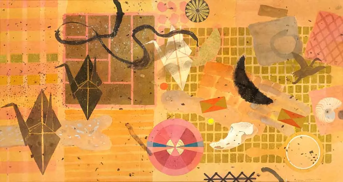 William Littlejohn RSA, Origami Cranes and Colour Wheel, 1988