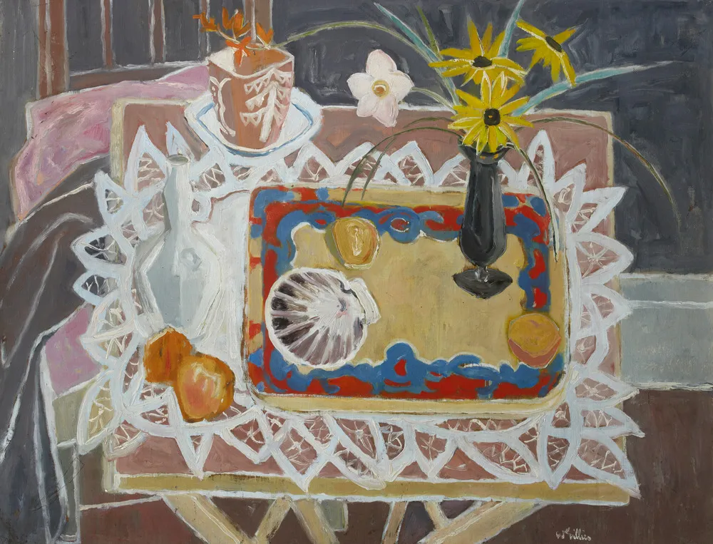 William Gillies RSA, Still Life with Shells and Flowers, c.1947