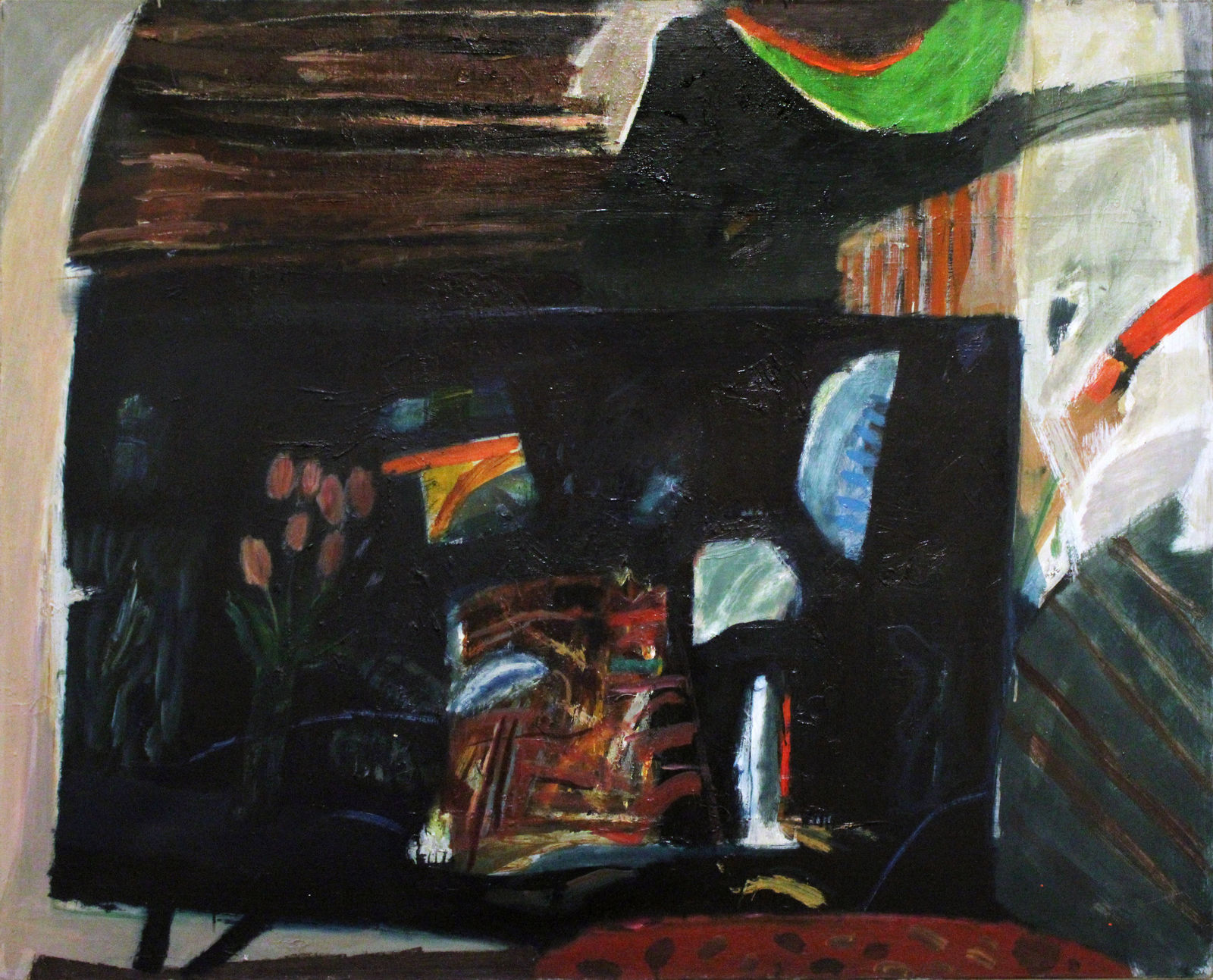 Elizabeth Blackadder RSA, Dark Still Life with Tulips, 1965 (c.) (n.d.)