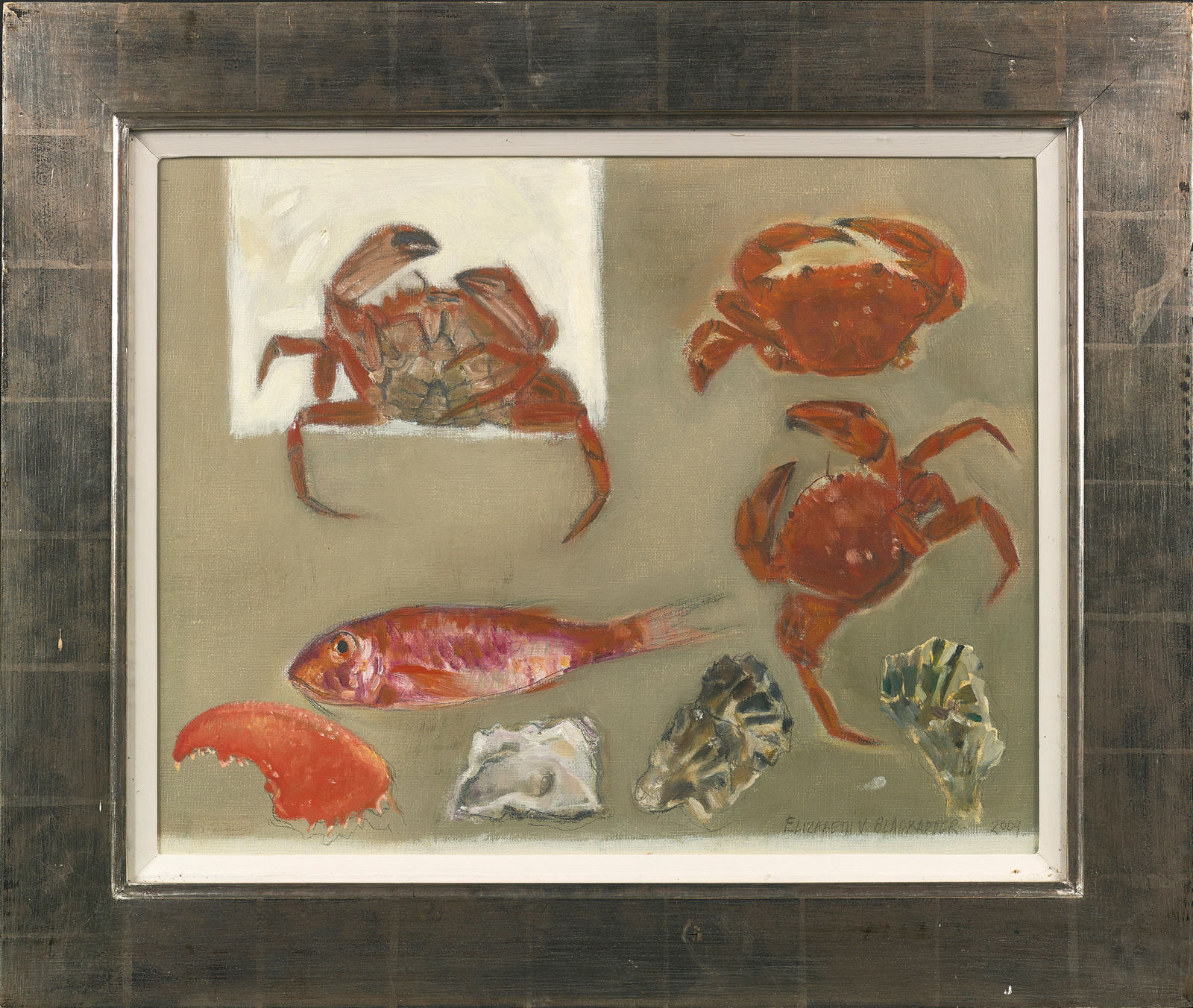 Elizabeth Blackadder RSA, Crabs, Fish and Oysters, 2009