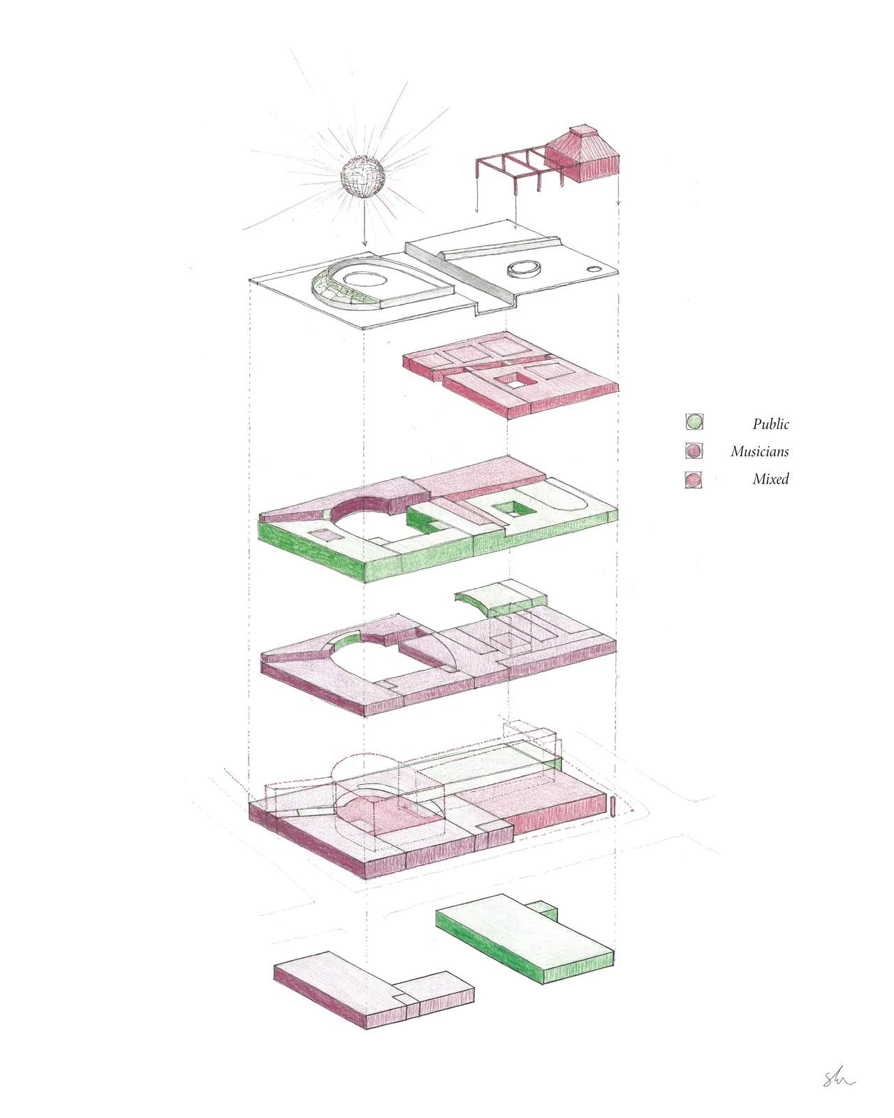 Siobhan Ironside, Programme Axonometric, 2025