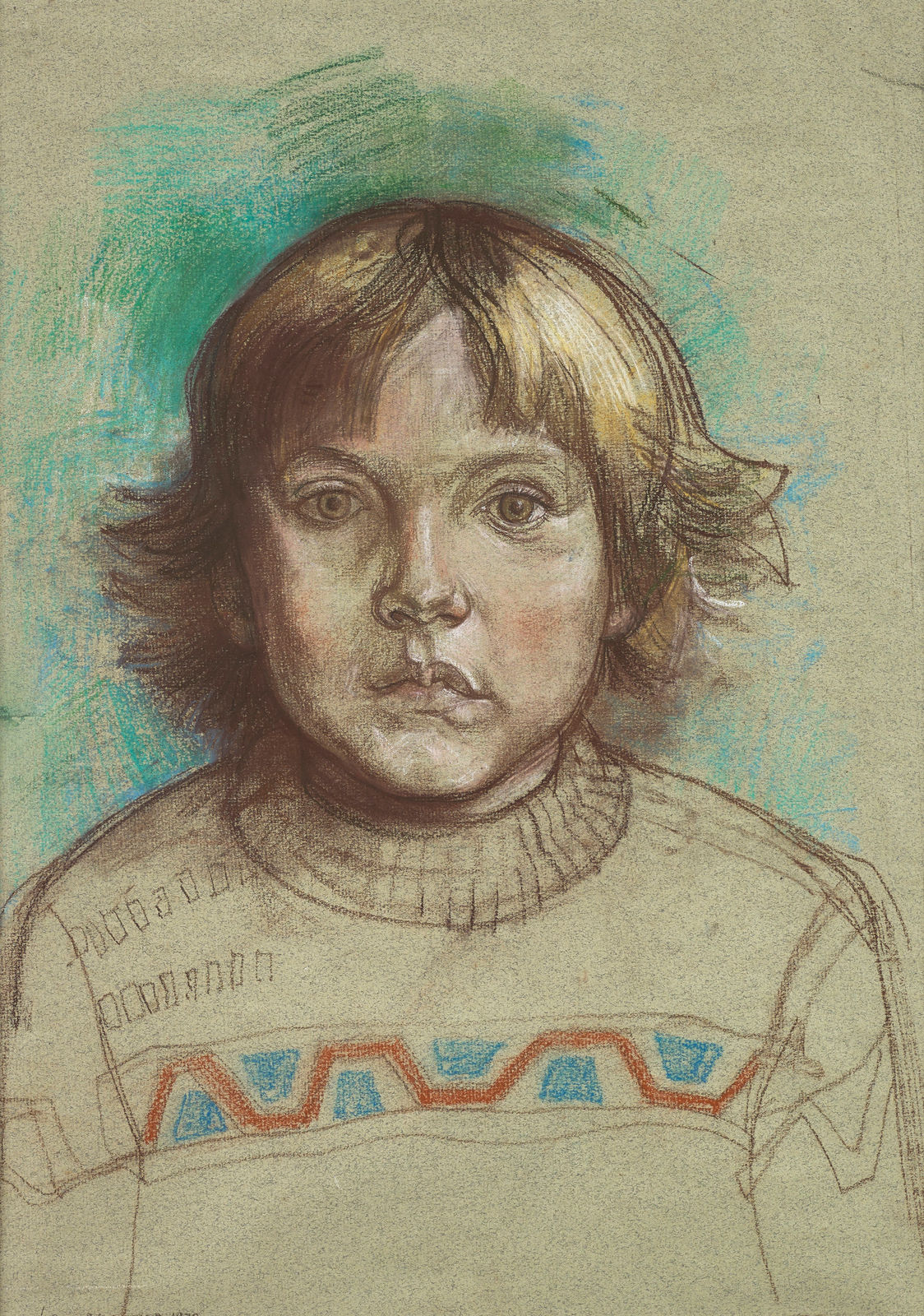 Leon Morrocco RSA, Head of a Boy, 1972