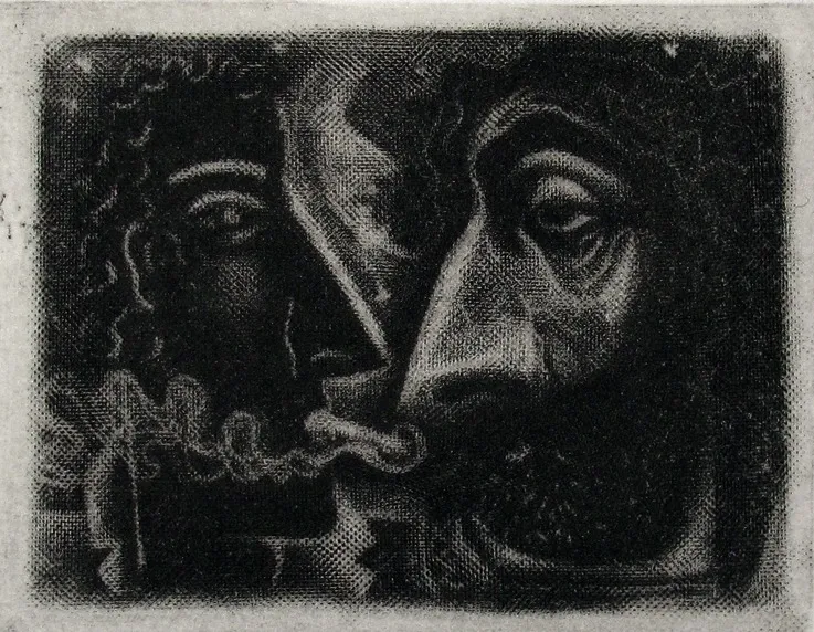 John Byrne RSA, Young Smoker, Old Joker, 2010