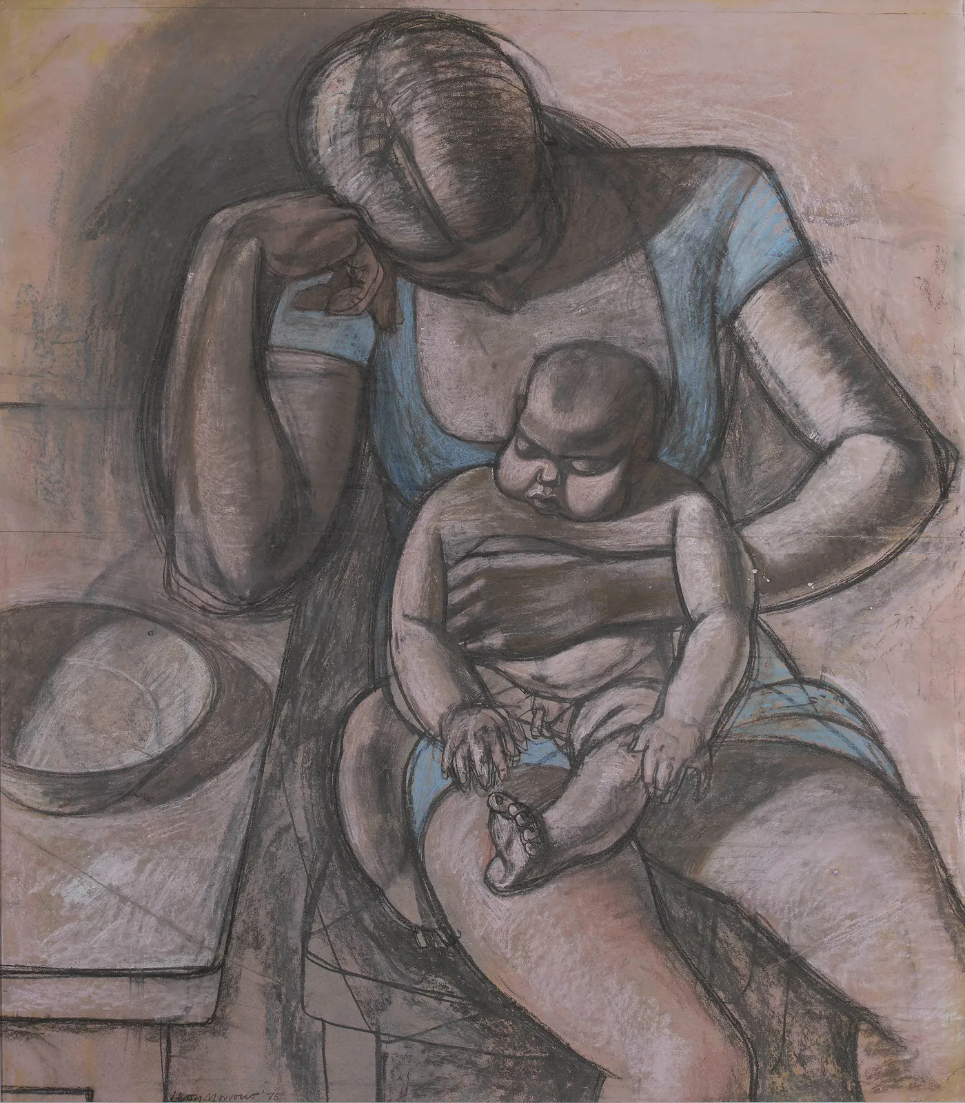 Leon Morrocco RSA, Untitled (Portrait of Jean and Baby), 1975