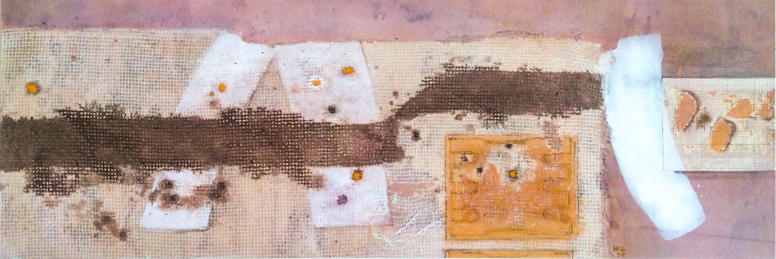 William Littlejohn RSA, Harbourscape - Orange and White, 1978