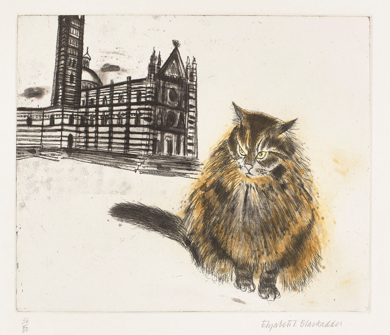 Elizabeth Blackadder RSA, Sienese Cat, 2003