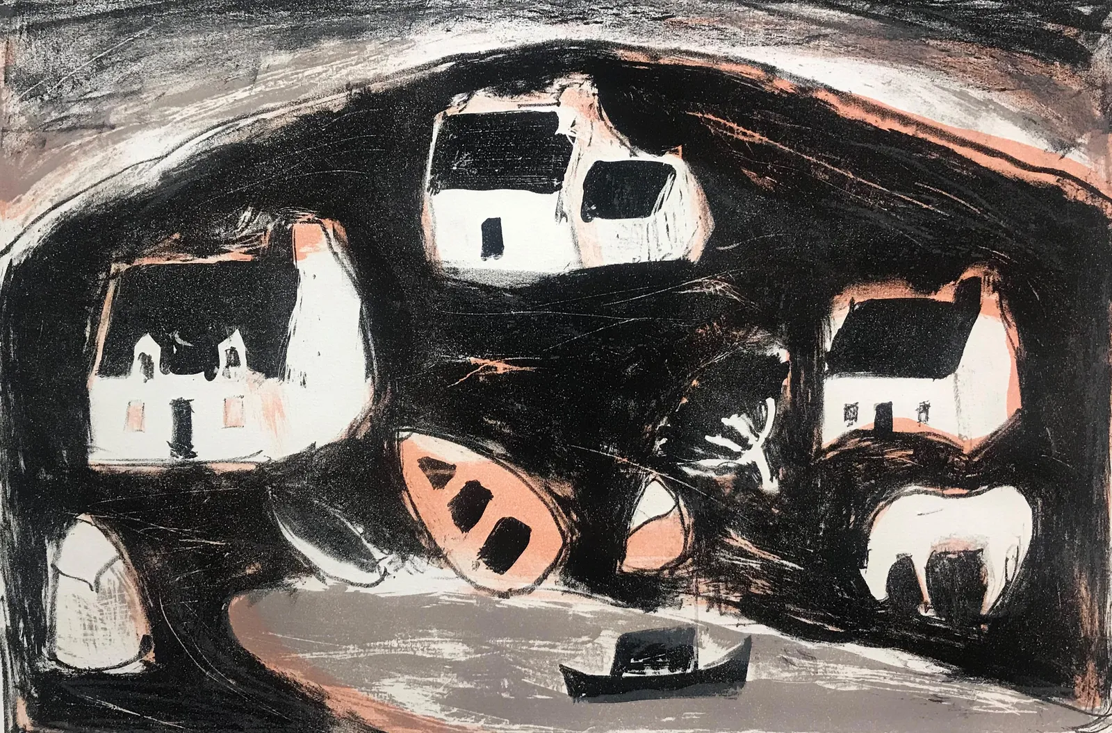 Anne Redpath RSA, Landscape Kyleakin, late 1950s