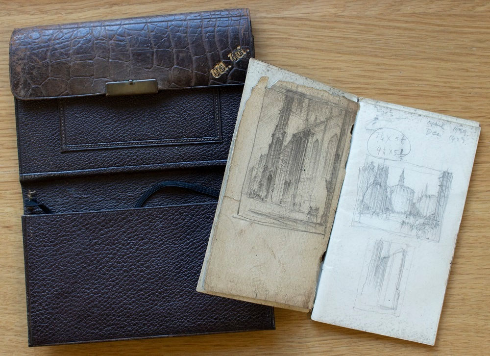William Wilson RSA, Tiny leather wallet with sketchbook