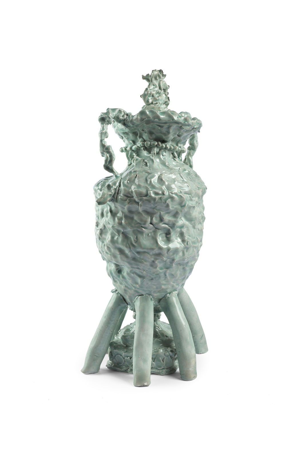 Jessica Harrison RSA, Jasperware vase and cover with Pegasus finial and with reliefs of Apollo and the Muses, made at the factory of Josiah Wedgwood, Etruria, Staffordshire, ca. 1790, 2015