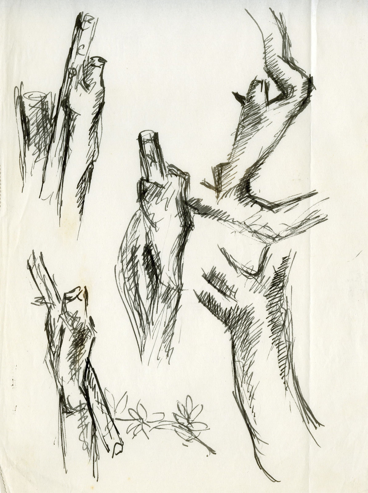 Benno Schotz RSA, Untitled tree abstraction sketch, around 1950 to 1980