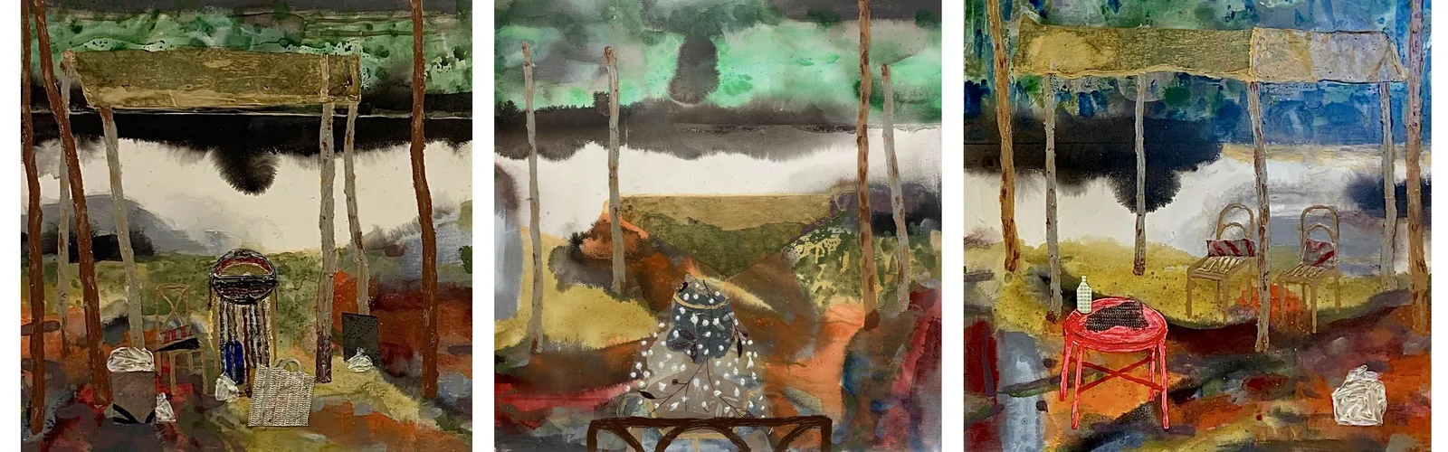 Francis Convery RSA, Findhorn 1, 2 and 3 (triptych), 2019