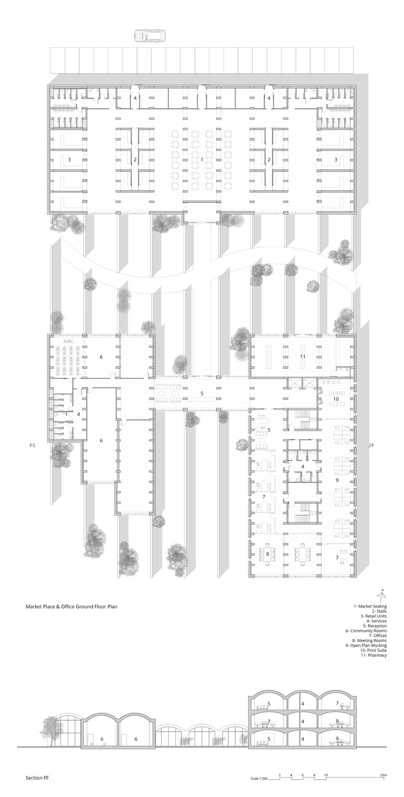 Laura Sutherland, Markets Architectural Drawing (2), 2024