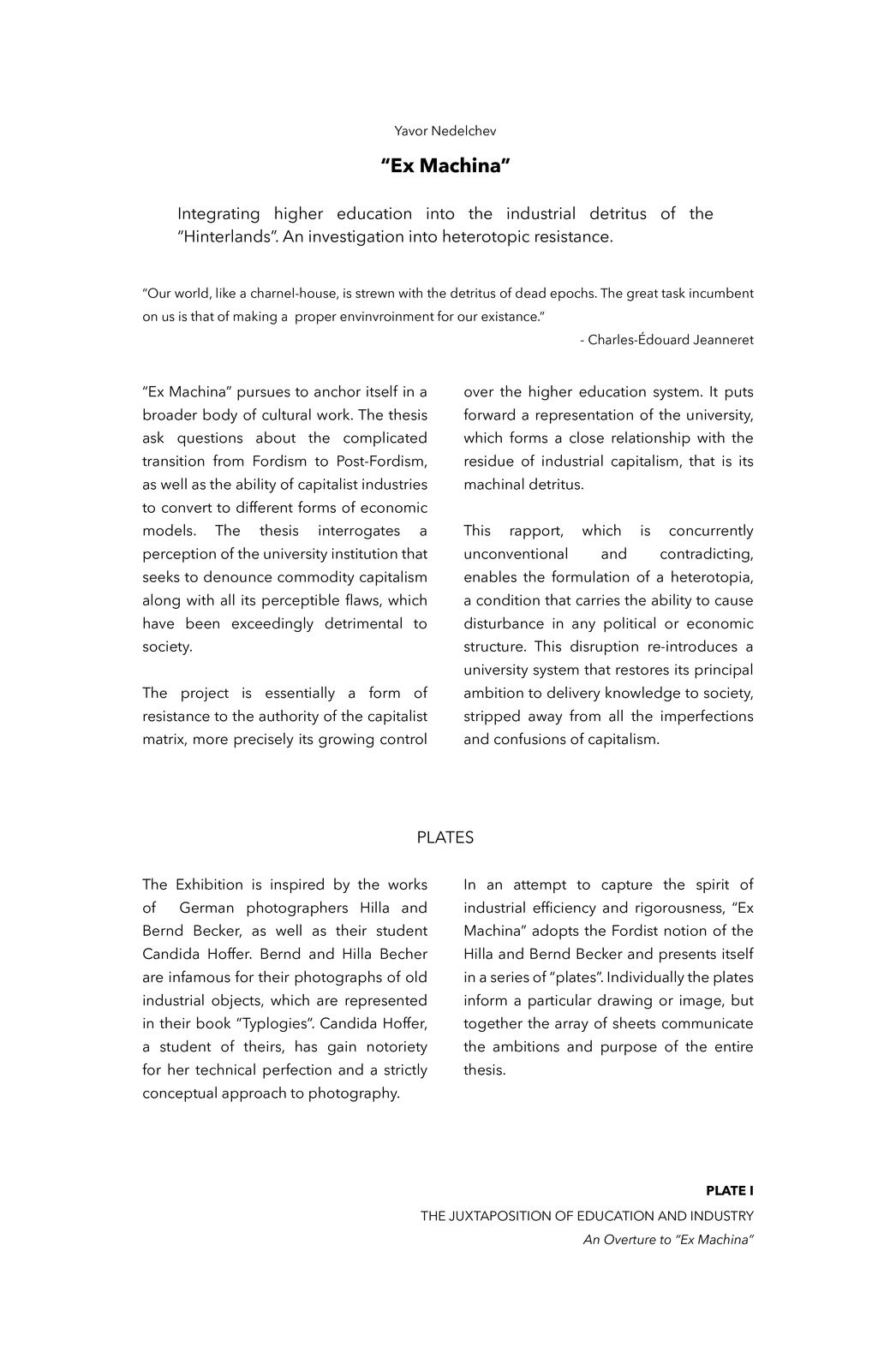 Yavor Nedelchev, PLATE I: THE JUXTAPOSITION OF EDUCATION AND INDUSTRY, 2023