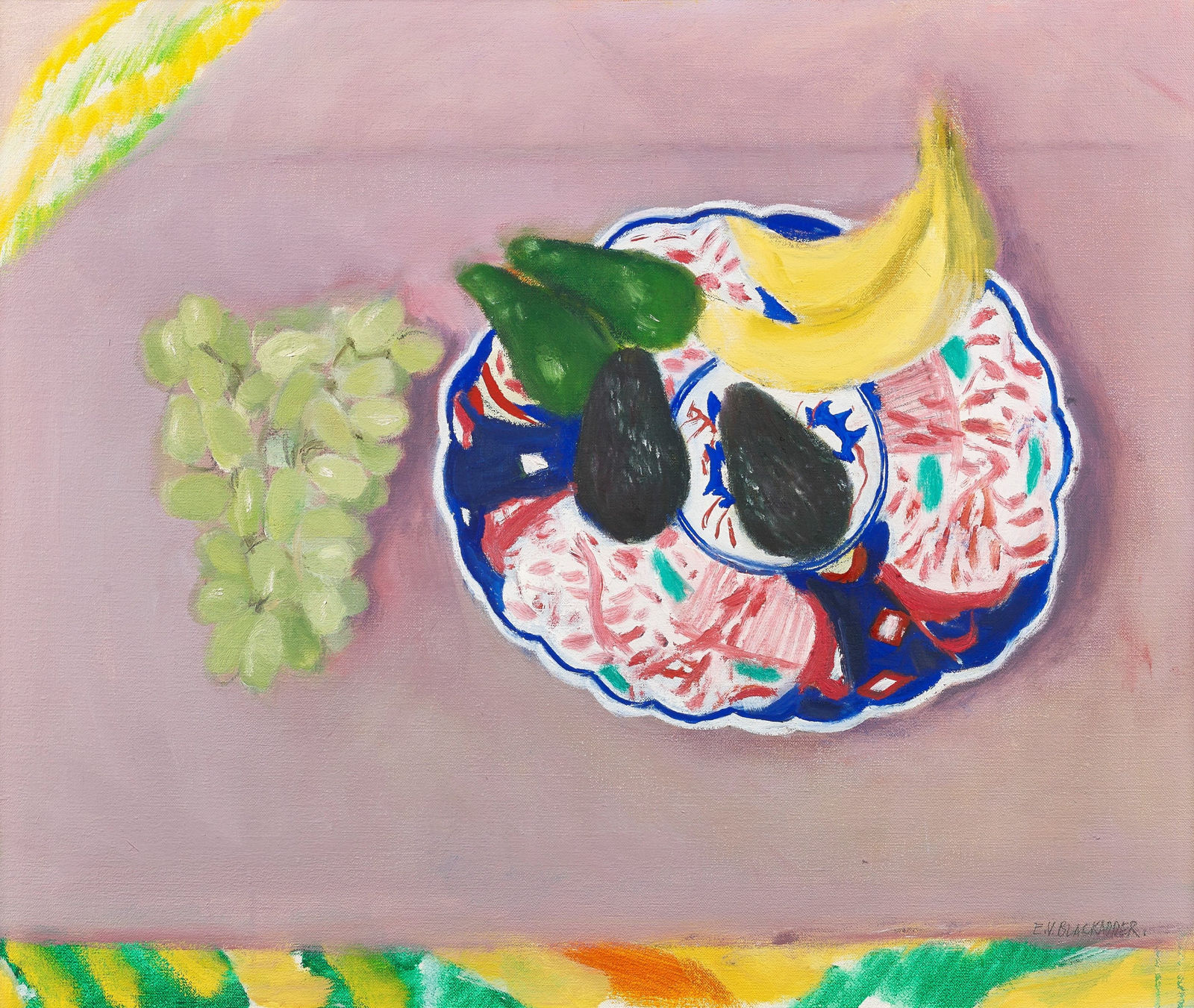 Elizabeth Blackadder RSA, Fruit on a Japanese Plate, 2010