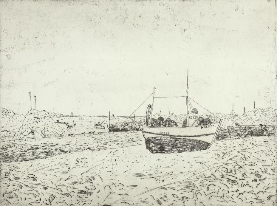 Elizabeth Blackadder RSA, Fishing Boats at Loguivy, 1992