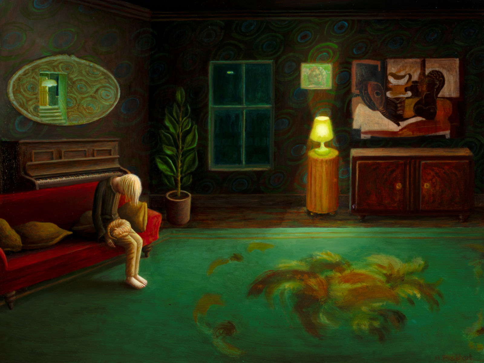 Helen Flockhart RSA, Cat on a Lap