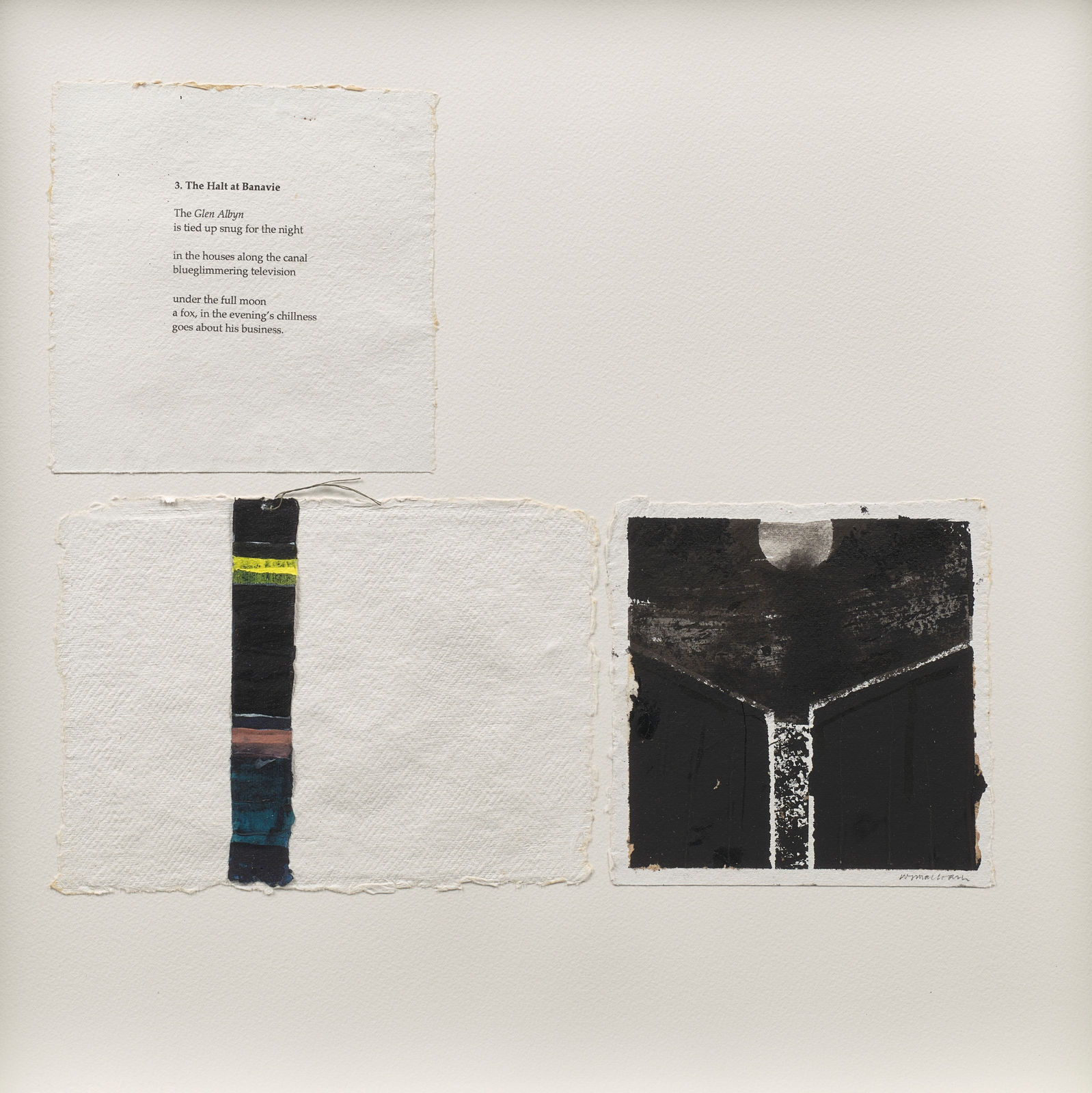 Will Maclean RSA and Kenneth White HRSA, The Island Road. Poem in 7 Parts by Kenneth White; 3. The Halt at Benavie, 2013