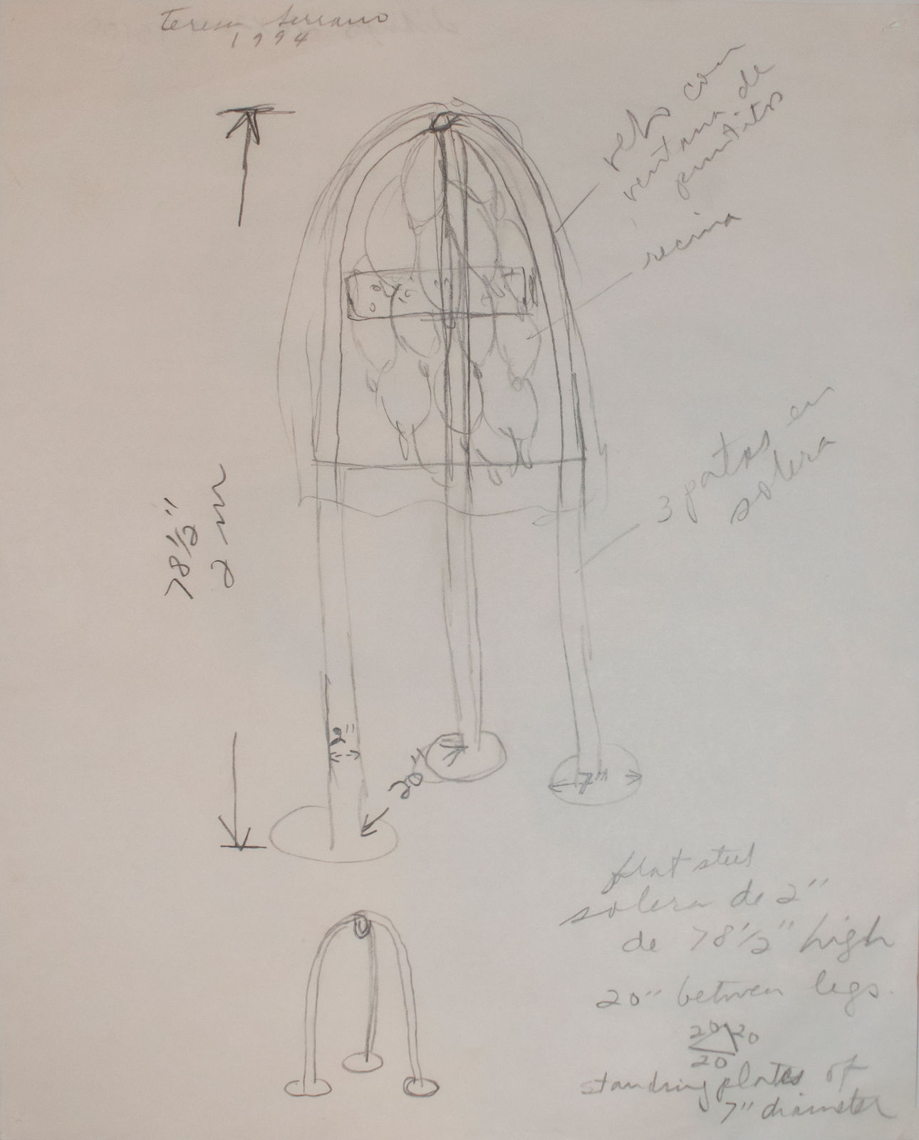 Teresa Serrano, Sketch from the Goddess of Fertility Series, 1994