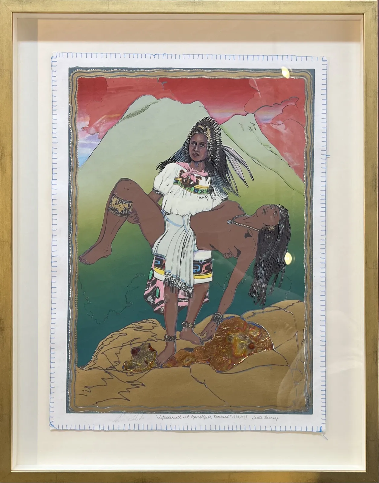 Santa Barraza, Iztaccihuatl and Popocatépetl, Reversed, 1984