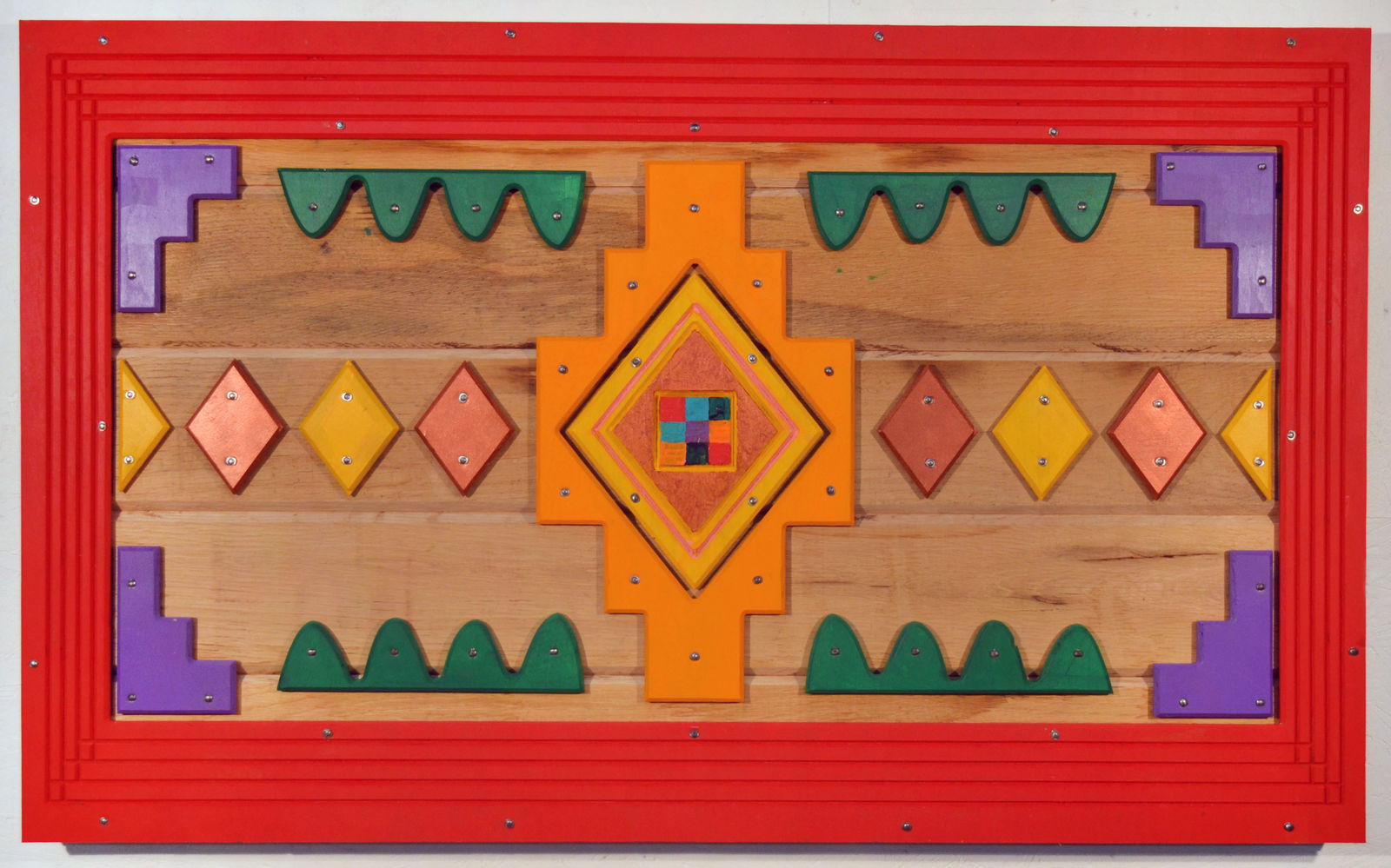 Frank Romero, Serape de Madera con Rojo, 2024