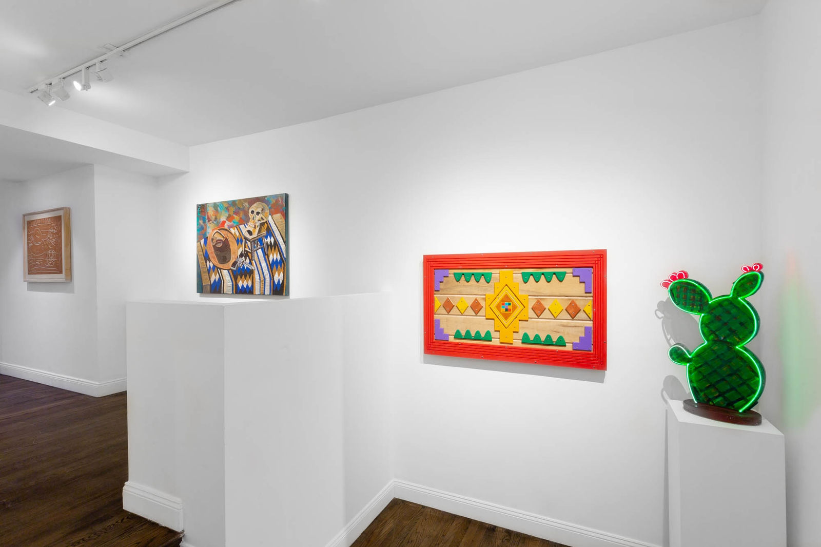 Frank Romero, Serape de Madera con Rojo, 2024