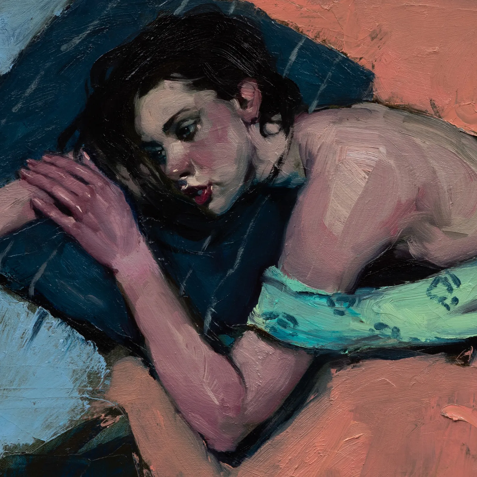 Malcolm Liepke, Laying on Pillows, 2024