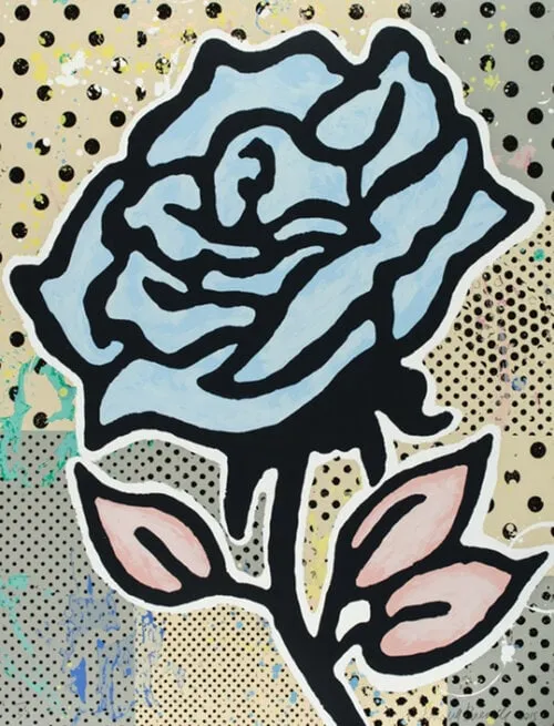 Donald Baechler, Rose (Blue), 2015
