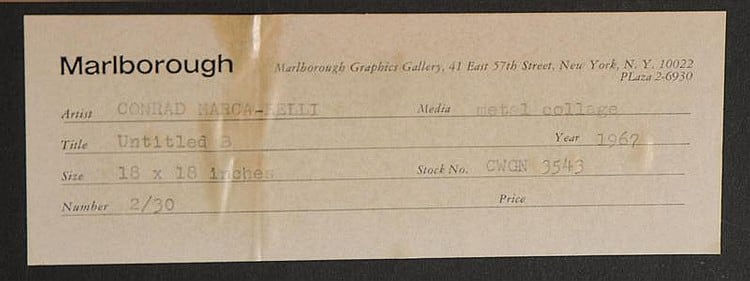 Conrad Marca-Relli, Untitled (B), 1967