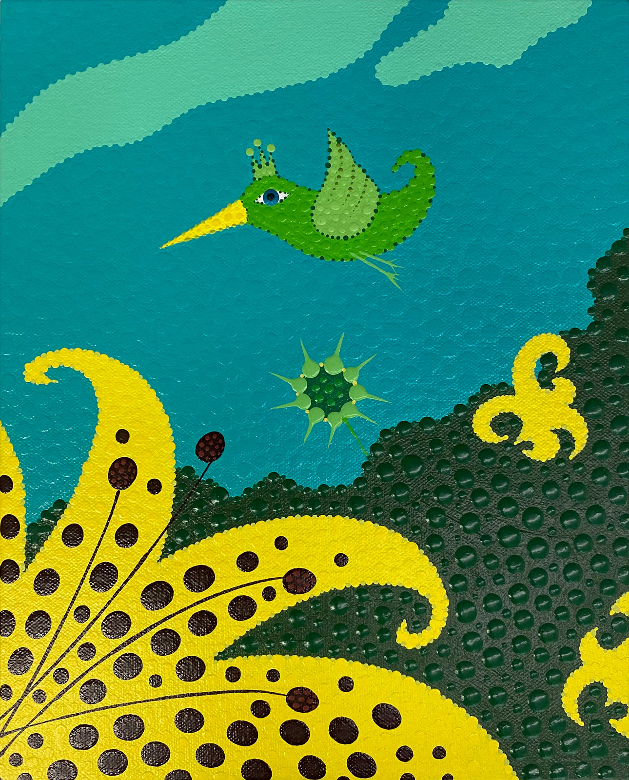 Eric Hibit, Green Bird, 2021