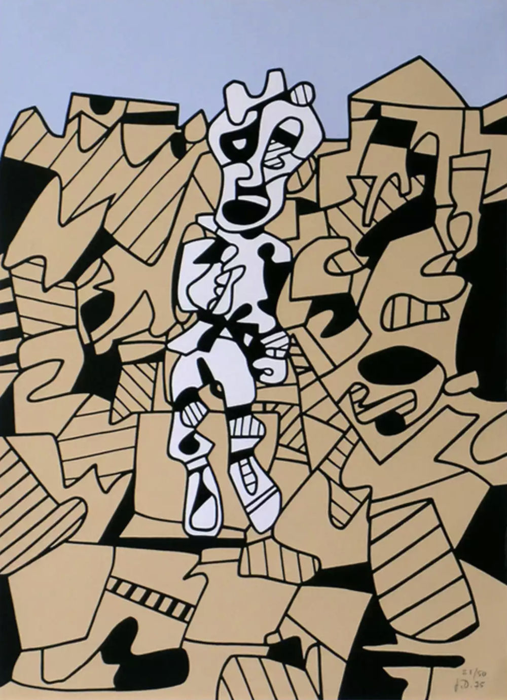 Jean Dubuffet, Territoire et Paysan (Webel 1170), 1975