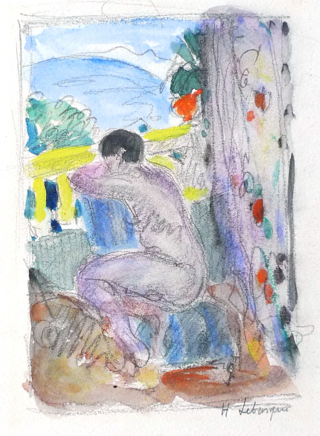 Henri Lebasque, Nude on a Balcony