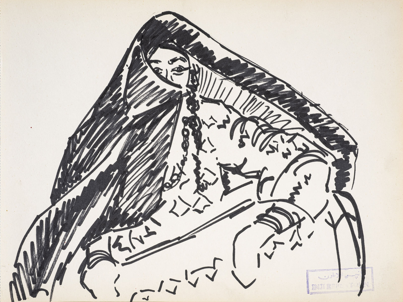 Inji Efflatoun, Seated Bedouin Woman II