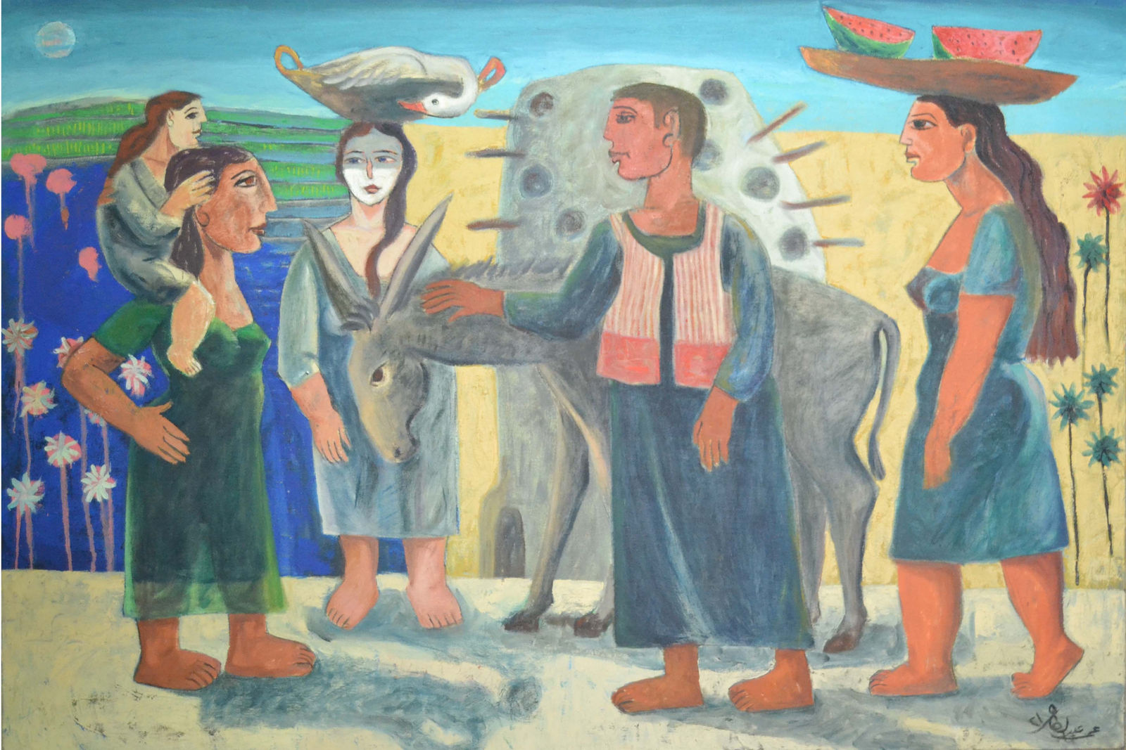 Omar Abdel Zaher, Village Gathering, 2021