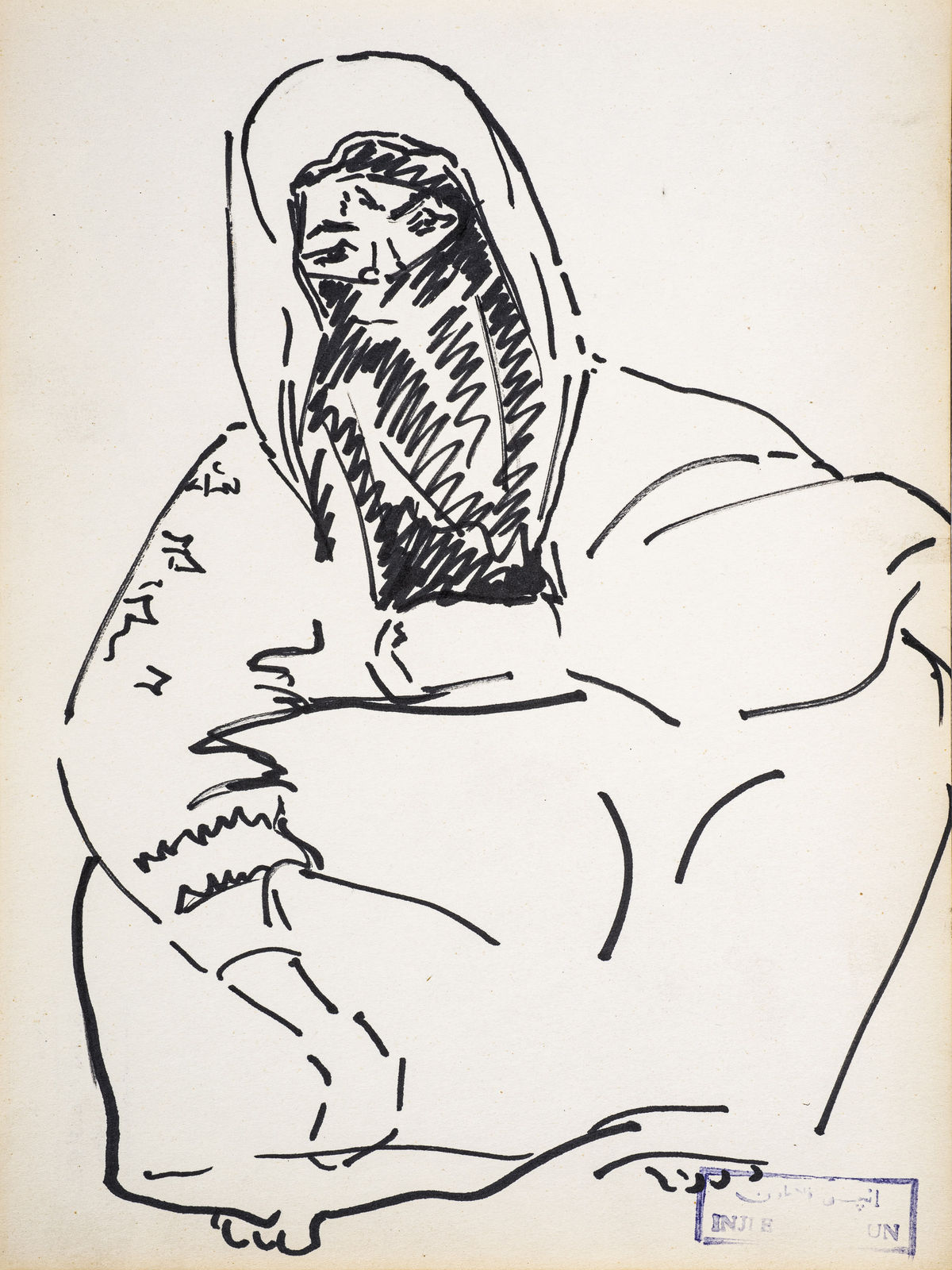 Inji Efflatoun, Seated Bedouin Woman III