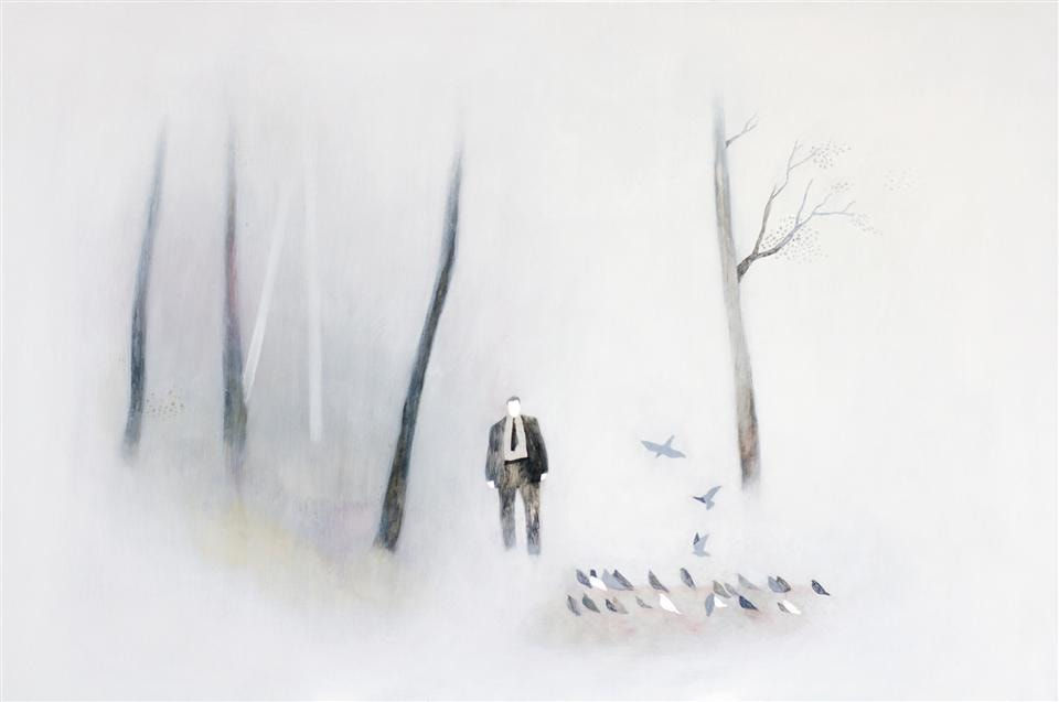 Alan Ibell, The Scene Of The Sermon (After Giotto’s St Francis Preaching To The Birds), 2014